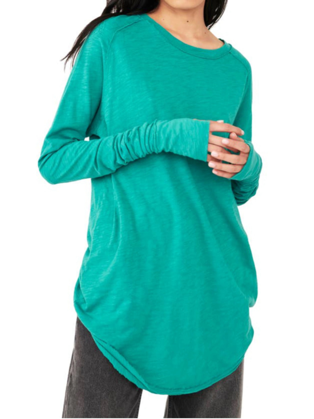 Free people we the free Everglade green long sleeve Arden tee small